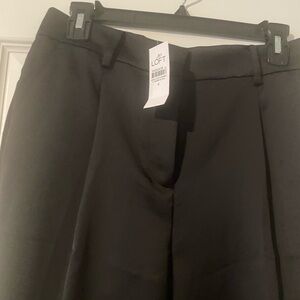 LOFT Midnight Black Satin Pants